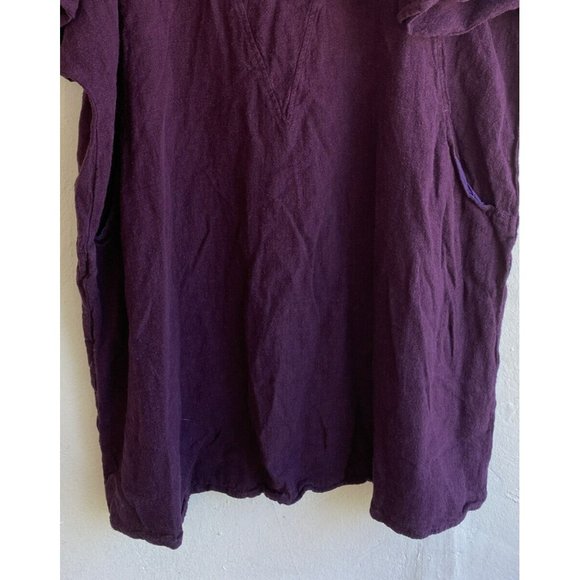 Soft Surroundings Top Emelia 1X Purple Linen Blend Cold Shoulder Lagenlook - Picture 3 of 10